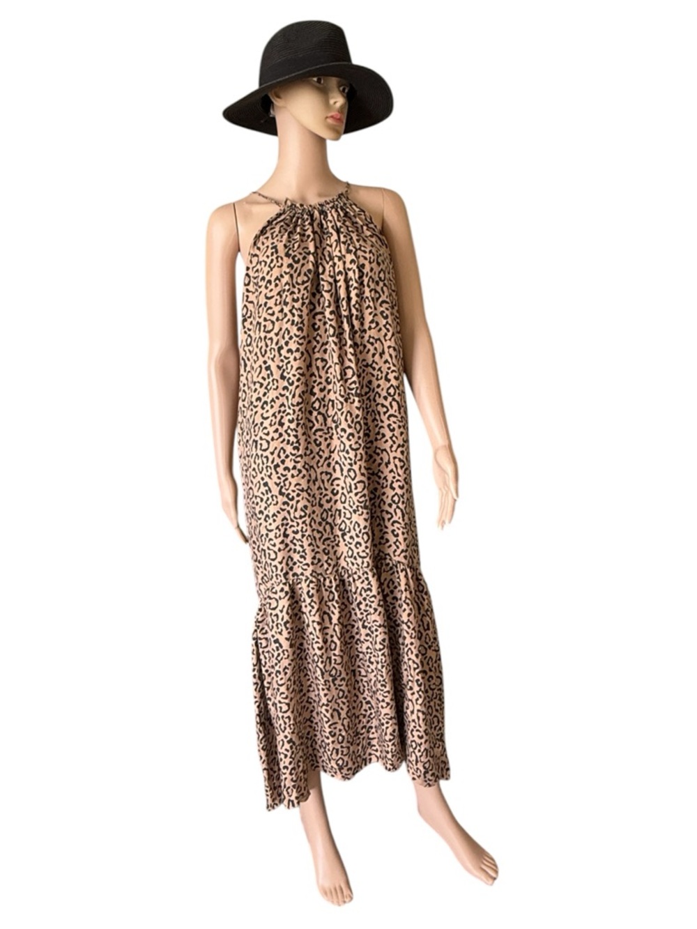 Unsubscribed 100% Silk Leopard Print Dress | NWT | Halter | Fits up to Medium
